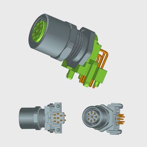 Socket Pcb Panel Mount Connector M12 Waterproof Connector A Code 8 Pin Female 90