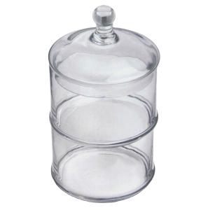 Cheap Handblown 3 Layer Stackable Storage Jars With Lids for sale