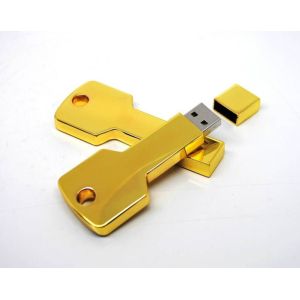 Cheap Golden Metal Key Usb 2.0 Flash Drive 3 Year Warranty Color Customized for sale