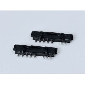 SATA 22-Pin Female Connector Series, 15P Reverse-Cup Type, 180° SMT, Gold-Plated