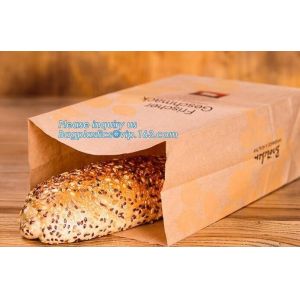 Beautiful printing Food grade package bread takeout Brown Kraft Paper Bag for