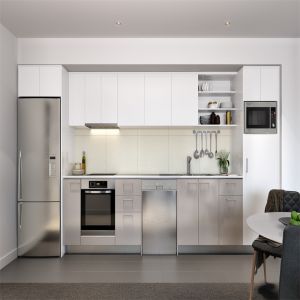 YALIG Kitchen Cabinet Waterproof Fireproof and Durable with Drawer Basket