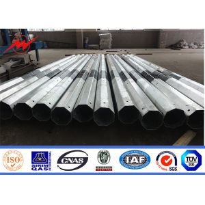 Powerful Galvanized Steel Pole Electric Utility Pole With FRP 9m 7.2mm