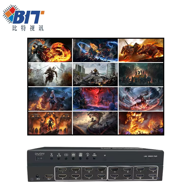 4K 16 Inputs 1 Output Video Wall Controller Multi-viewer Professional Grade CCTV Monitoring Picture Synthesizer