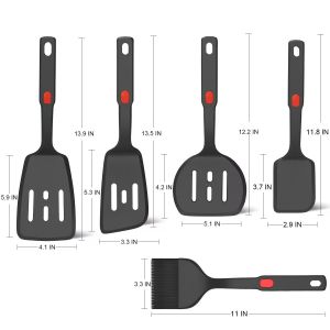5pcs New Silicone Cooking Utensils Set Silicone Baking Spatula Utensils Set
