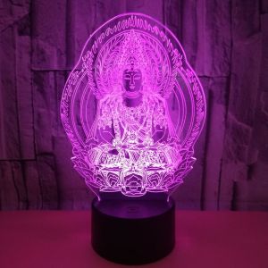 OEM picture 3D creative small table lamp Buddha statue LED decoration personaliz