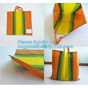 Eco Friendly fabric Laminated Handle, Pp Woven Tote Bag, RPET Coated Foldable