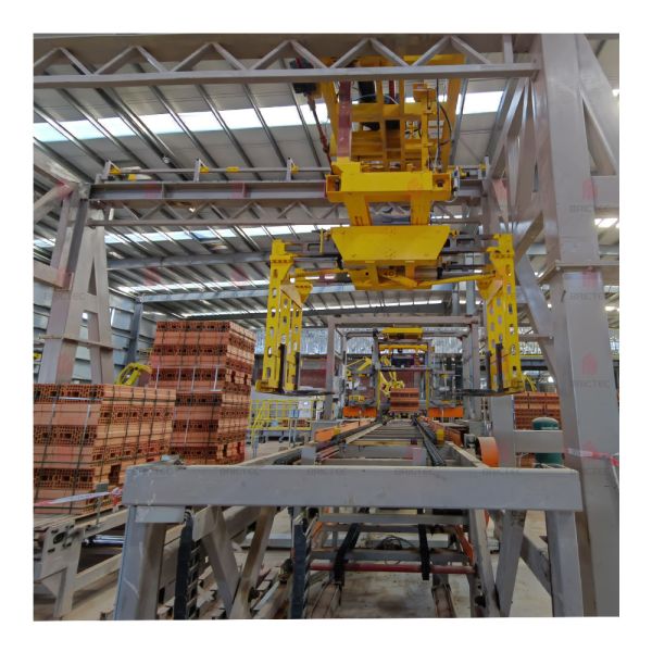 Automated Clay Brick Stacking and Packaging System with One-Touch Brick Type