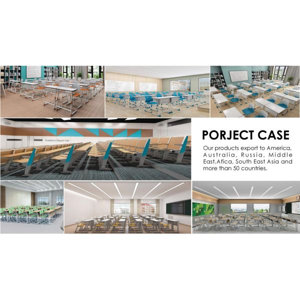 Durable Wooden Classroom Furniture Adjustable Student Tables And Chairs
