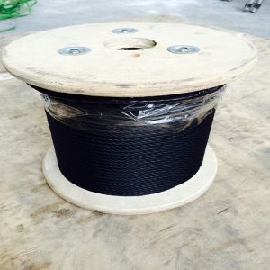 7x7 Structure 1/8" Black Galvanized Steel Aircraft Cable with 750 kgs Breaking