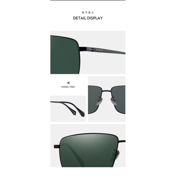 Durable Metal Frame Polarized Sunglasses 61 14 146 TAC Lens Black Green Eyeglass