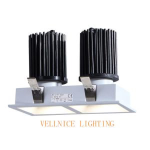 Cheap Square Fixed Recessed Ceiling Lights 2 * 15W 3000K 2250 Lumen White Aluminum Cut Out 142*70 mm/R3B0621 for sale