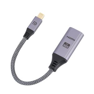 Braided Aluminum Display Port Cord Thunderbolt To HDMI Adapter For MacBook