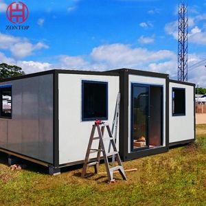 Expandable fabricated house container folding insulation solar prefab container
