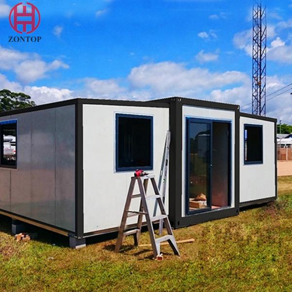 Expandable fabricated house container folding insulation solar prefab container