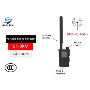 Cheap Full Range 300MHz-6GHz Detection Frequency HandHeld Drone Signal Detection Alarm System with Cell WiFi GPS Jammer for sale