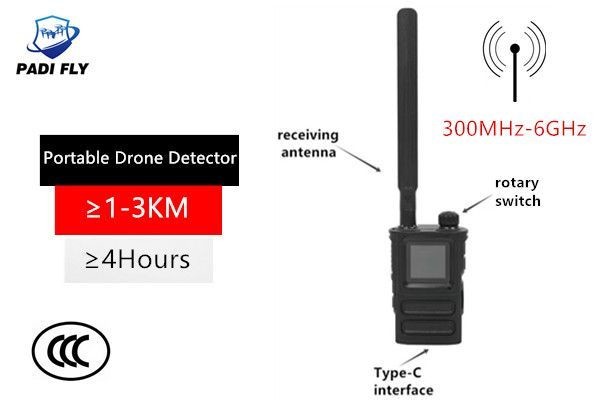 Full Range 300MHz-6GHz Detection Frequency HandHeld Drone Signal Detection Alarm