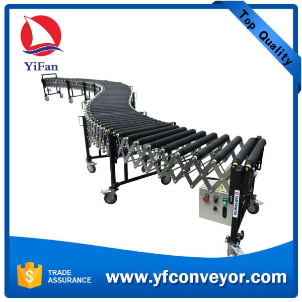 Quality Motorized Flexible Rubber Roller Conveyor for loading unloading containers,trucks wholesale