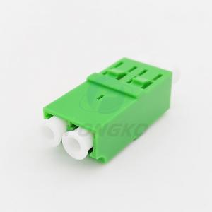 Cheap Flangeless LC / APC Duplex Fiber Optic Adapter With Plastic Buckle for sale