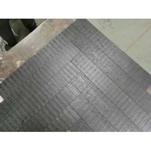 Black Oak Herringbone Parquet Flooring With Saw Mark And Brush Surface