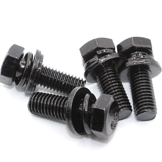 Quality Combination Screw Hex Head Bolt with Single Coil Spring Lock Washer and Plain Washer Assemblies wholesale