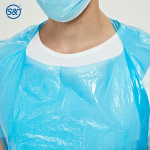 S&J Biodegradable Disposable Waterproof Poly Aprons 1 Mil. Unisex Covers PE