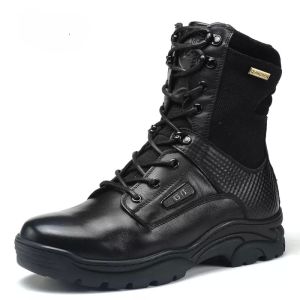 High-quality men's waterproof shoes mid-tube wear-resistant cowhide tactical