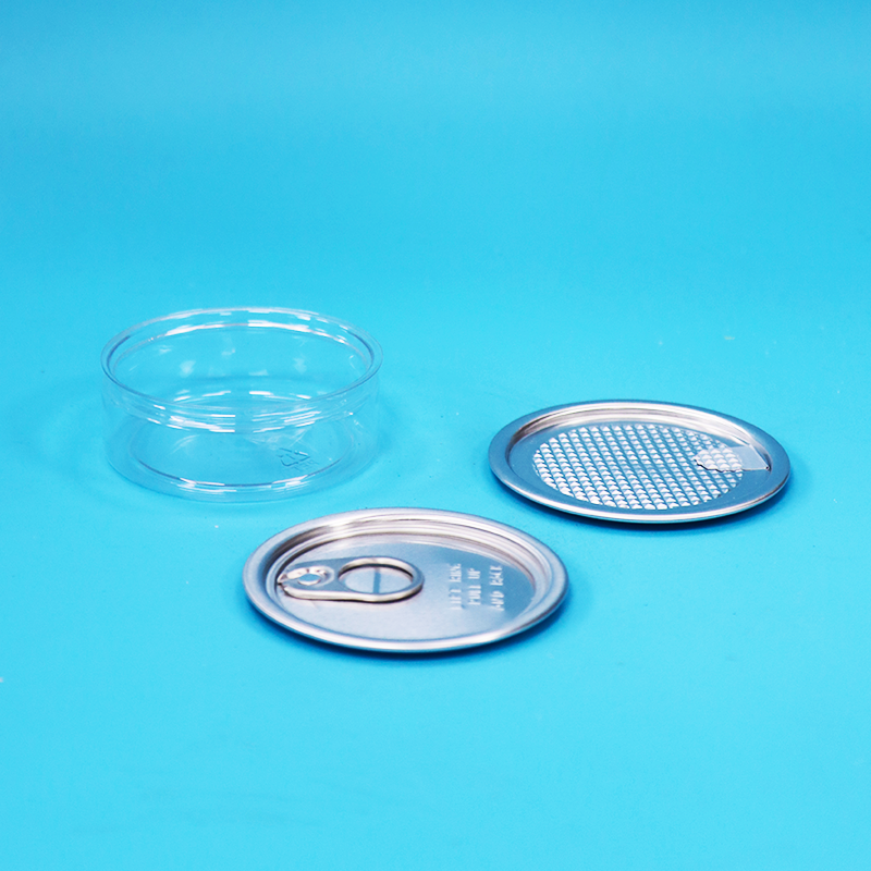 Round Plastic PET Can With Tin Easy Open End For Food Candy Cookies Snack