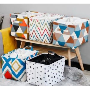 Clothing box canvas cotton linen folding Oxford cloth storage toy storage