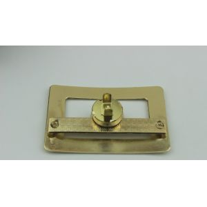 Custom shiny gold zinc alloy rectangle magnetic button lock for handbags
