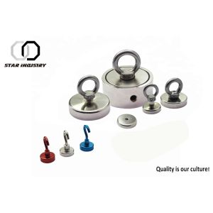 Round NdFeb Fishing Strong Pot Magnet With Eyebolt Durable Long Service Life