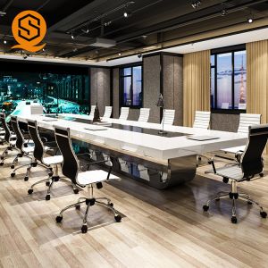 Solid Surface Long Conference Room Table with 100% Repairable