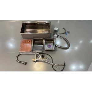 Stainess Steel Single Handmade Kitchen Sink Cup Washer Grey Color