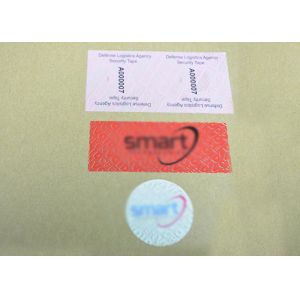 Customized Tamper Proof VOID Security Labels With Hidden Message