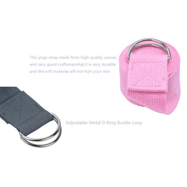 Yoga Exercise Adjustable Stretch Band Training Belt Leg Fitness Exercise Anti Slip Pilates Strap with D Buckle