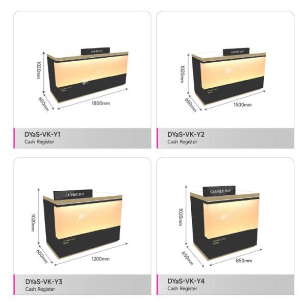 Cosmetic Store Fashionable Cash Register Checkout Counter with Organic Light Box for Brand Beauty Stores Design