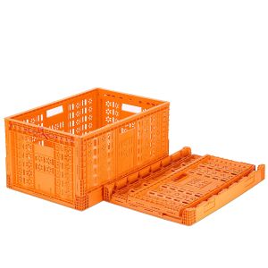Stackable Vegetable Plastic Crate Mesh Style Foldable PP Basket Holder