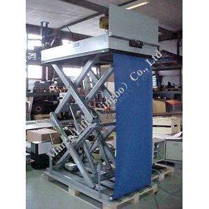 China CE Certified Customizable Marco High Scissor Lift Table with Loading Flap and Curtain on sale