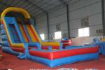 Customized Size Large Inflatable Slide Dry N Wet Slide With Pool For Amusement