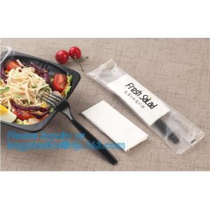 7in1 FDA Aviation Heavyweight Disposable Clear Plastic Camping Cutlery Set with