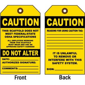 Plastic Safety Tag Polyester Waterproof Durable Lockout Scaffolding Tag