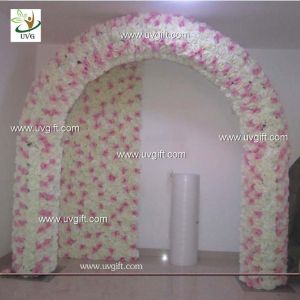 UVG 2.5 meters artificial rose and hydrangea wedding arch in silk flower head