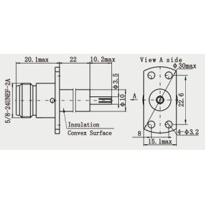 N Female Flange Mounted RF Coaxial Connector with Microstrip