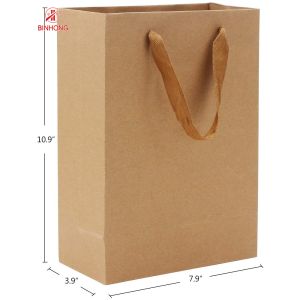 Glued 30cm Paper Standing Pouch With Twisted Handles