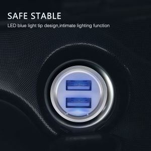 3.1A New Aluminium Alloy Dual USB Car Charger for iPhone iPad iPod Camera Car