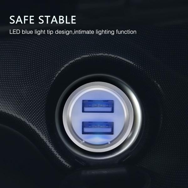 3.1A New Aluminium Alloy Dual USB Car Charger for iPhone iPad iPod Camera Car Charger