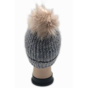 Melange Color Shinny Yarn Popular Knit Hats With Big Pompom