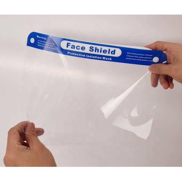 Quality 330 * 220mm Clear Disposable Face Shield Double Sided Polymer Materials wholesale