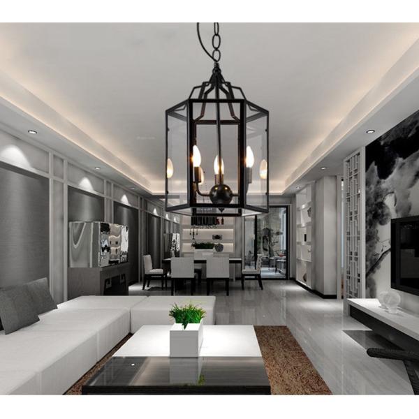 Vintage Led Candle Chandelier Black Candlesticks Bird Cages Living Rroom Loft Black Chandelier(WH-CI-125)