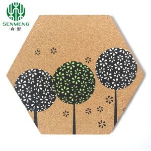 High Density Backing Material Natural Hexagonal Self-Adhesive Cork Board for